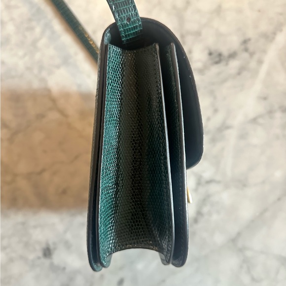 CELINE CLASSIC BOX BAG DARK GREEN LIZARD LEATHER WITH BOX AND DUSTBAG - Picture 12 of 16